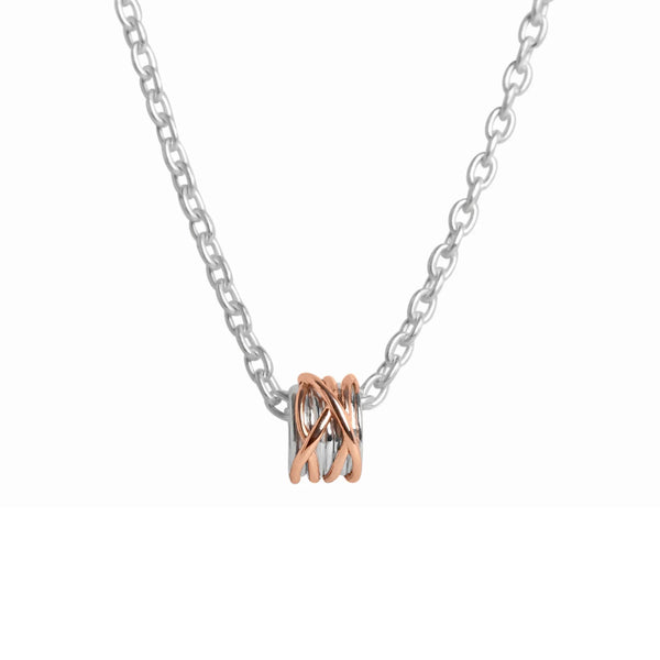 Filodellavita Mini 13 fili Argento 925 e Oro Rosa 9kt con collana in Argento 925 e Oro Rosa 9kt Rubinia
