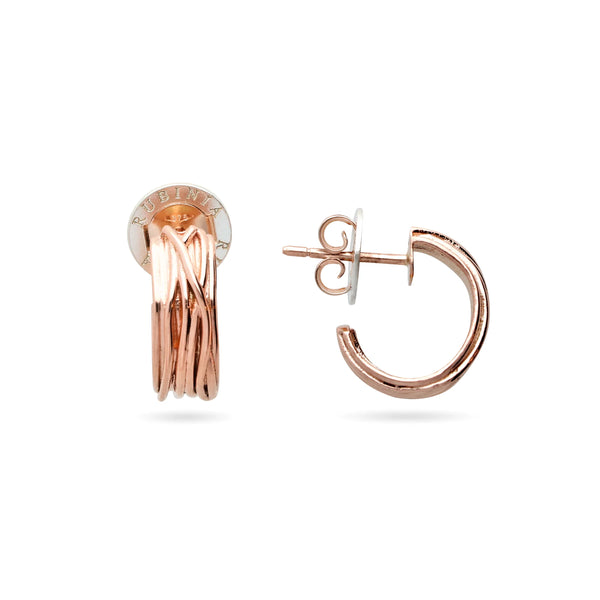 Orecchini Mini Grandi da 1cm 13 Fili in Oro 9kt Rubinia