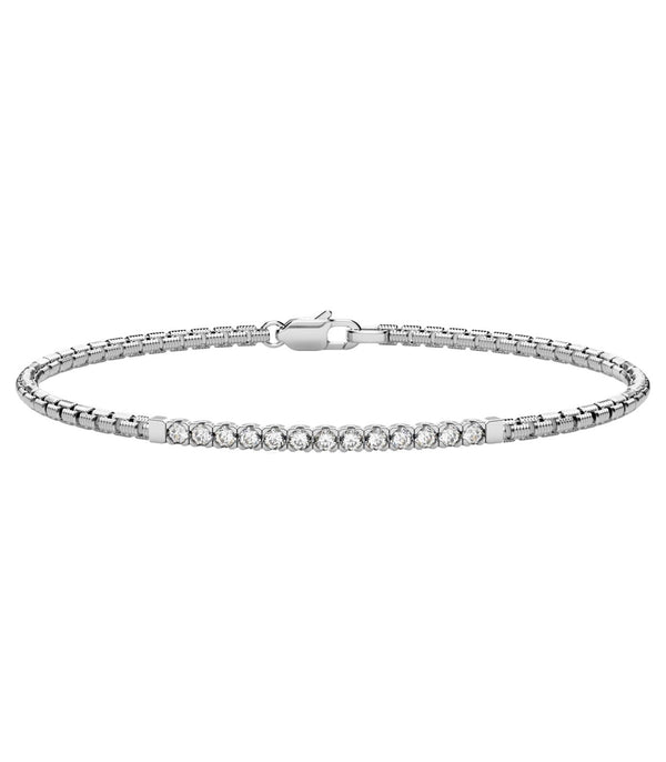 Bracciale Mezzo Tennis in Argento e Zirconi Bianchi Zancan