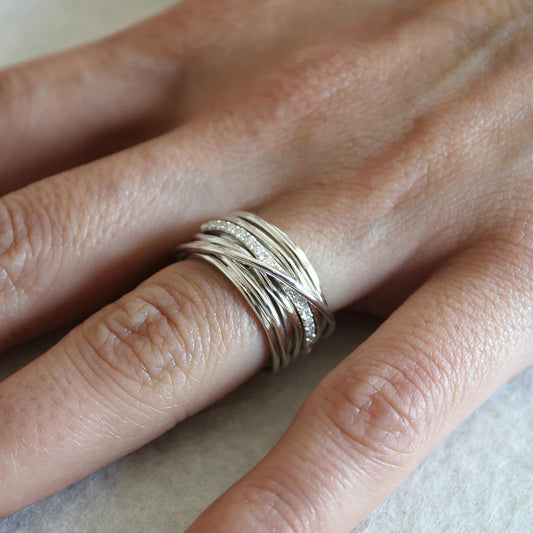 Filodellavita Classic 13 fili in Argento 925 e 16 Diamanti Bianchi Rubinia