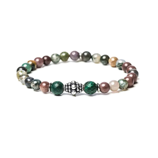 Bracciale Stone Forest Pietra Agata Indiana e Argento da Uomo Gerba