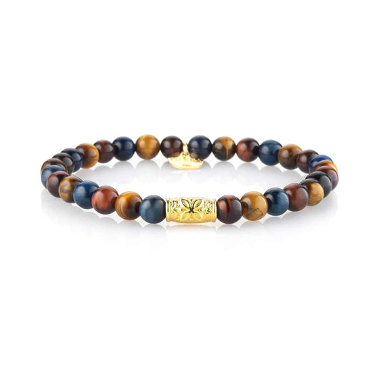 Bracciale Uomo Stone Richard Occhio di Tigre Multicolor e Argento Gerba
