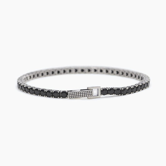 Bracciale Tennis da Uomo con Zirconi Neri Mabina