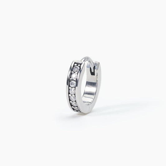 Orecchino a Cerchio da Uomo con Zirconi Bianchi Mabina