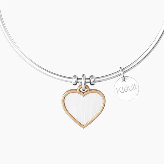 Bracciale Rigido con Ciondolo Cuore e rifinitura a Contrasto Kidult