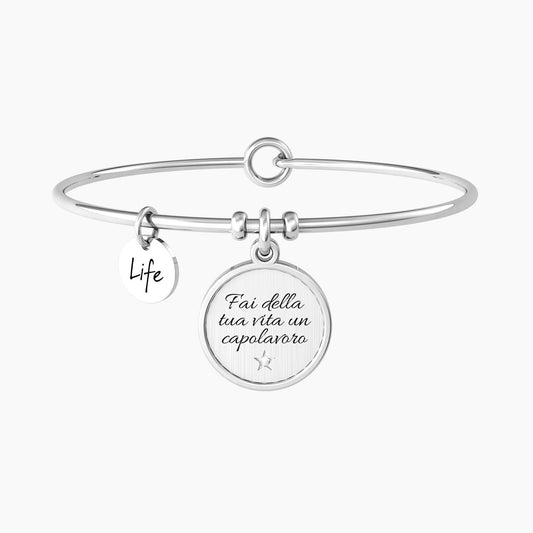 Bracciale Rigido con Ciondolo con Frase Motivazionale Kidult