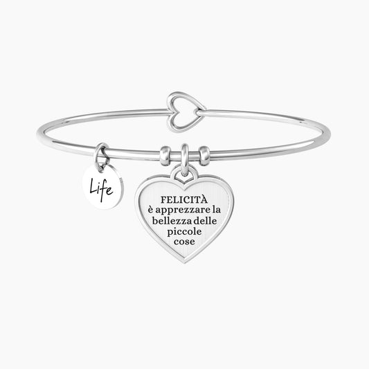 Bracciale Donna Rigido con Ciondolo a Forma di Cuore Kidult