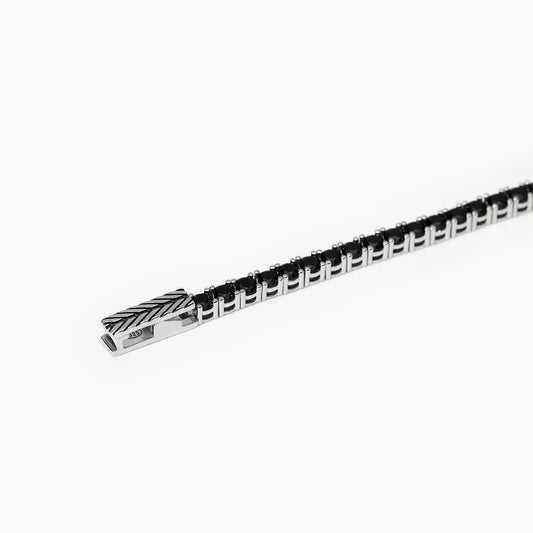 Bracciale Tennis Nero Mabina