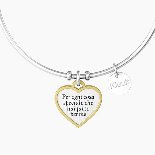 Bracciale Rigido Mamma con Ciondolo Cuore Kidult