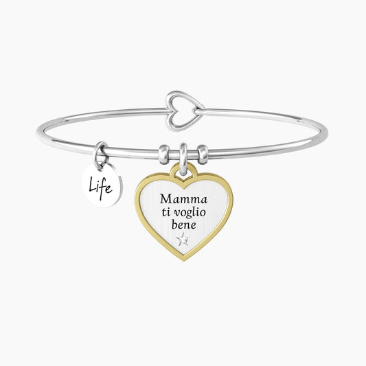 Bracciale Rigido Mamma con Ciondolo Cuore Kidult
