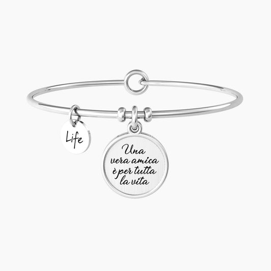 Bracciale Rigido Amica con Ciondolo e Frase Kidult