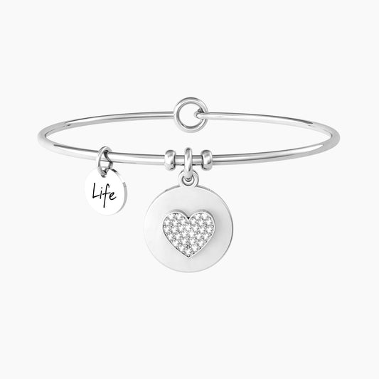 Bracciale Rigido Donna con Cuore e Cristalli Kidult