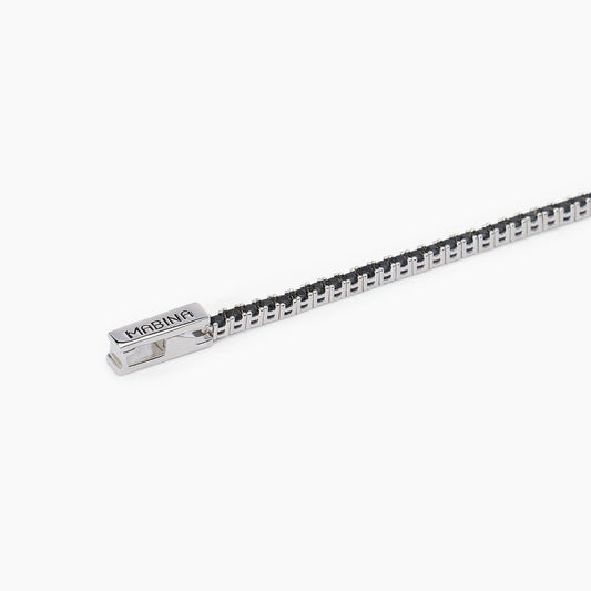 Bracciale Tennis da Uomo in Argento Rodiato con Zirconi Neri Mabina