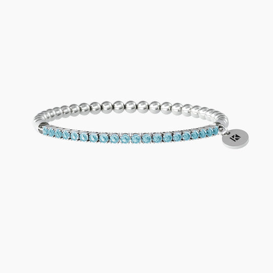 Bracciale Elastico con Sfere Lucide e Zirconi Azzurri Kidult