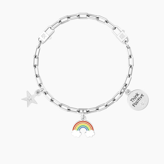 Bracciale Regolabile con Ciondoli Arcobaleno e Stella Kidult