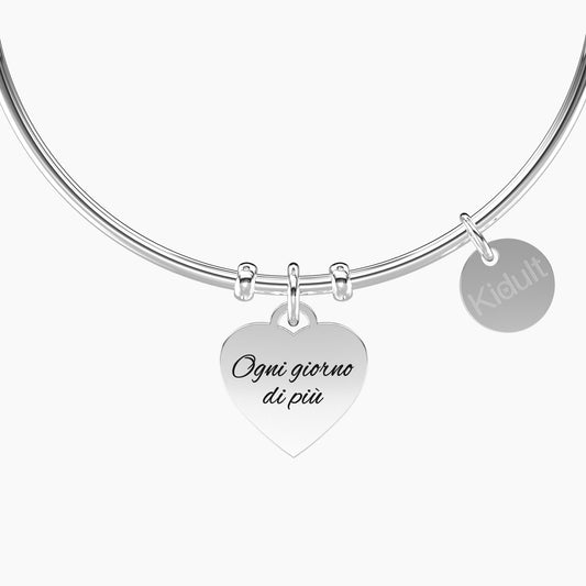 Bracciale Rigido con Ciondolo Cuore e Scritta Kidult