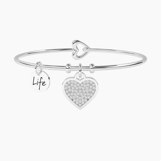 Bracciale Rigido con Ciondolo Cuore e Scritta Kidult