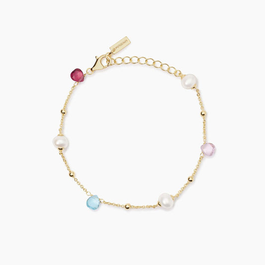 Bracciale con Glass Multicolor e Perle Mabina