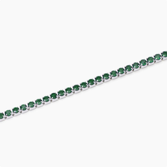 Bracciale Tennis Uomo con Smeraldi Sinteticir Mabina