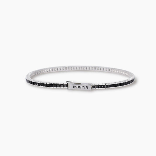 Bracciale Tennis Uomo con Zirconi Neri Mabina