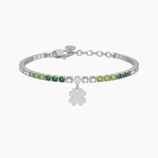 Bracciale Tennis Verde con Quadrifoglio Kidult