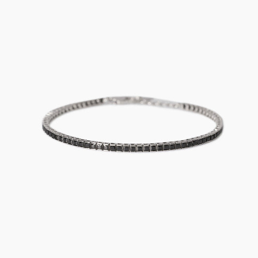 Bracciale Tennis Uomo con Zirconi Neri Mabina