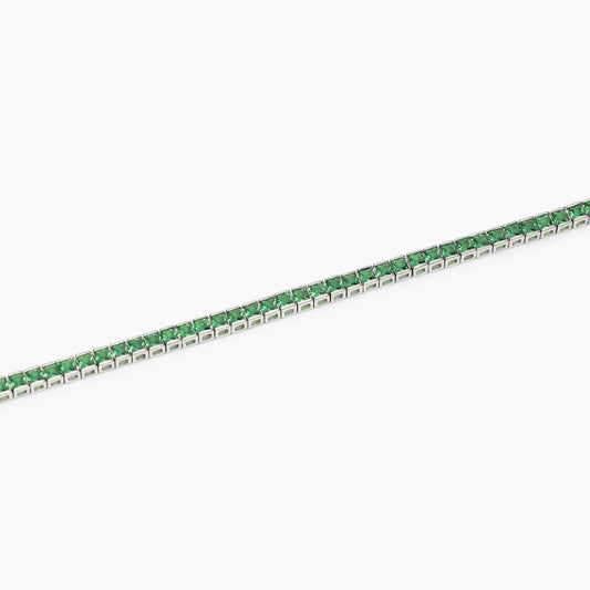 Bracciale Tennis Uomo con Smeraldi Sintetici Mabina