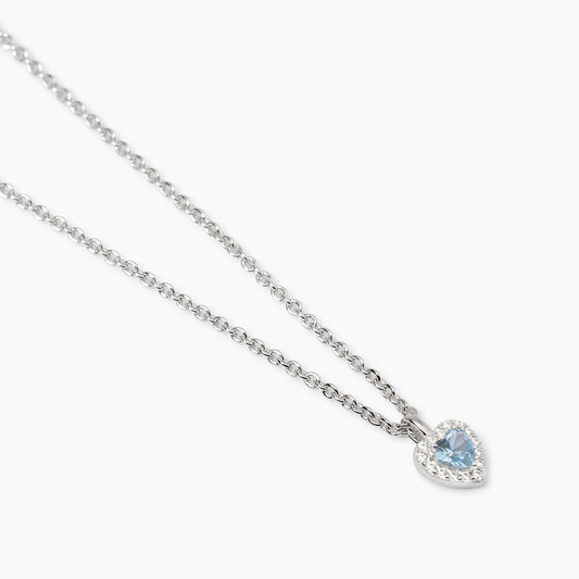 Girocollo con Acquamarina Sintetica Taglio Cuore Mabina