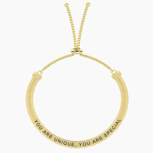 Bracciale Donna in Acciaio Dorato con Frase Kidult