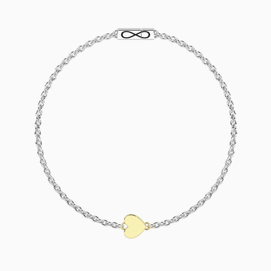 Bracciale con Cuore in Oro 9kt e Chiusura non-Reversibile Kidult