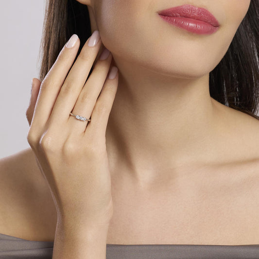 Anello Trilogy con Diamanti Lab-Grown 0,09 Carati My Diamond Mabina