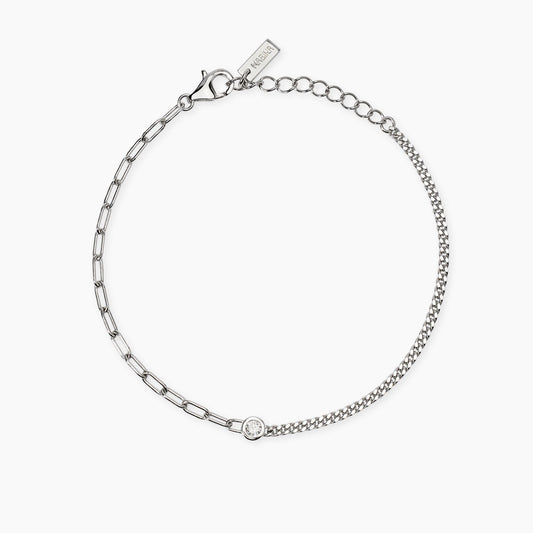 Bracciale con Doppia Catena e Diamante Lab-Grown My Diamond Mabina