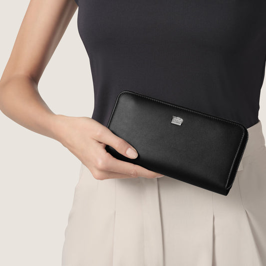 Portafoglio con Zip Grande Pelle Liscia Giovanni Raspini