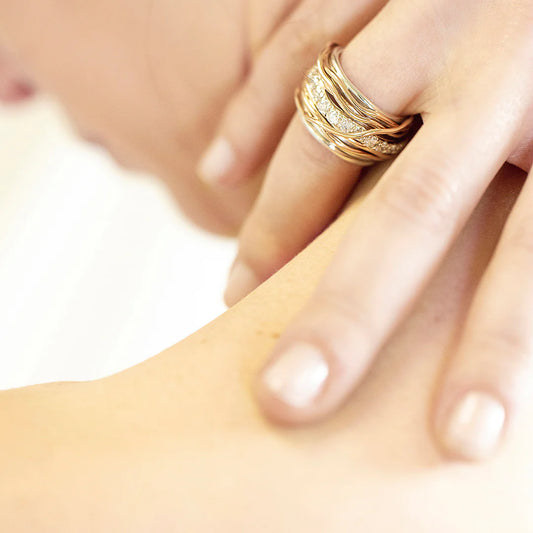 Filodellavita Carato 13 fili in Oro Rosa 9kt, Argento 925 e Diamanti Bianchi Rubinia