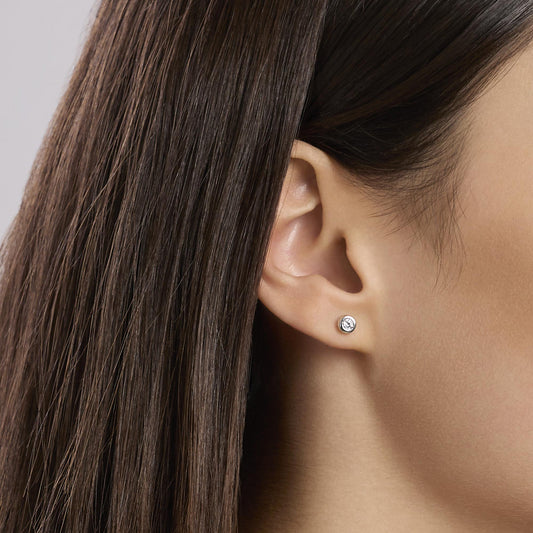 Orecchini a Lobo Tondi con Diamanti Lab-Grown 0,055 Carati My Diamond Mabina