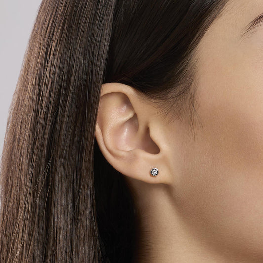 Orecchini a Lobo Tondi con Diamanti Lab-Grown 0,025 Carati My Diamond Mabina