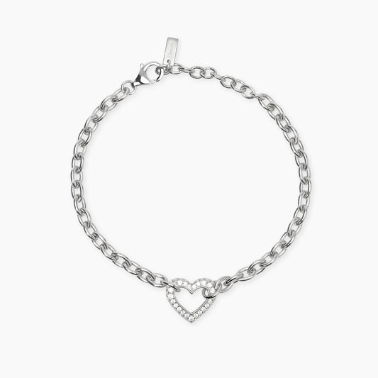 Bracciale con Catena Rolò e Cuore Mabina