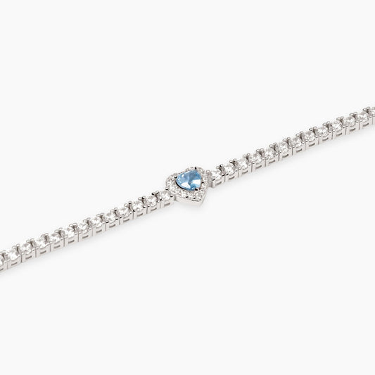 Bracciale Tennis con Acquamarina Sintetica Mabina