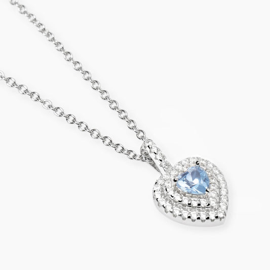 Girocollo con Acquamarina Sintetica e Zirconi Mabina