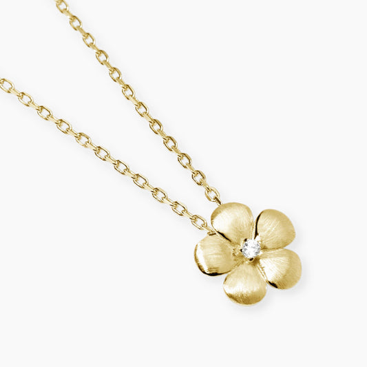 Girocollo con Fiore in Argento Dorato Mabina