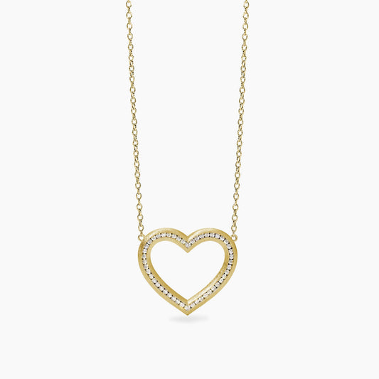 Girocollo in Argento Dorato con Cuore Mabina