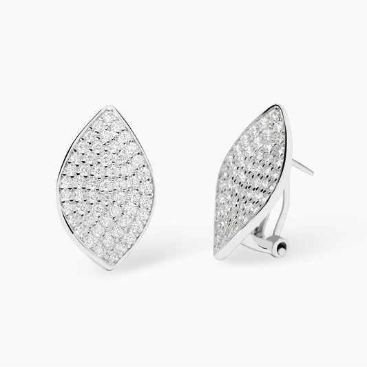 Orecchini a Lobo in Pavè di Zirconi Mabina