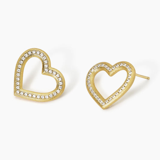 Orecchini Cuore in Argento Dorato Mabina