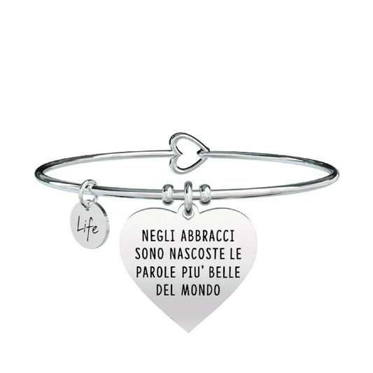 Bangle con Cuore e Frase Abbracci Kidult