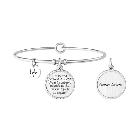 Bracciale Rigido Donna con Frase C. Dickens Kidult