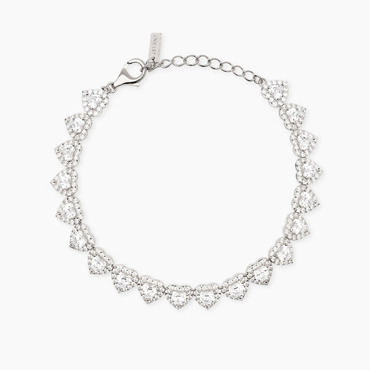 Bracciale tennis con cuori in zirconi bianchi LOVE AFFAIR Mabina