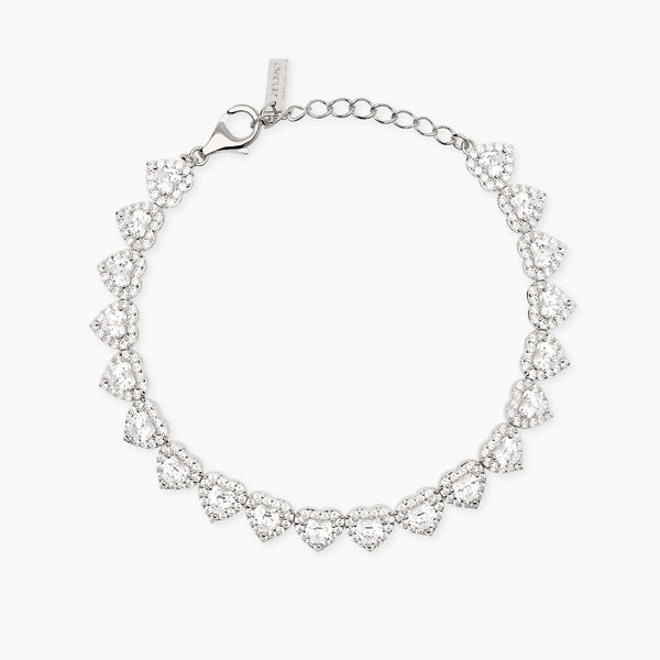 Bracciale tennis con cuori in zirconi bianchi LOVE AFFAIR Mabina