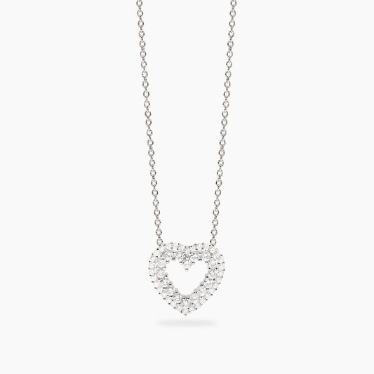 Girocollo con pendente a cuore in zirconi bianchi REGINA DI CUORI Mabina