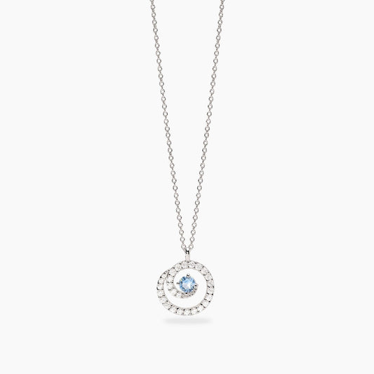 Girocollo con pendente a spirale con acquamarina sintetica e zirconi SOGNI D'ORO Mabina
