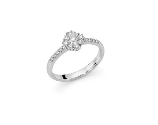 Anello in Oro Bianco 18kt con Diamanti Miluna